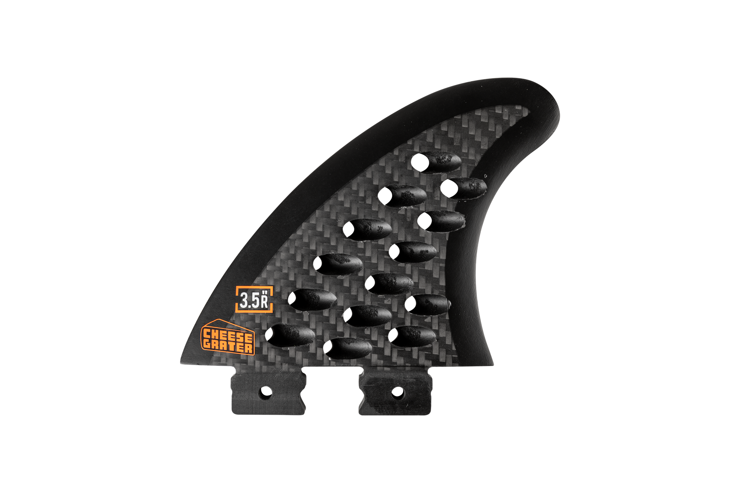 3.5 in. - Button - Cheese Grater - B Side Surf Fin - Carbon