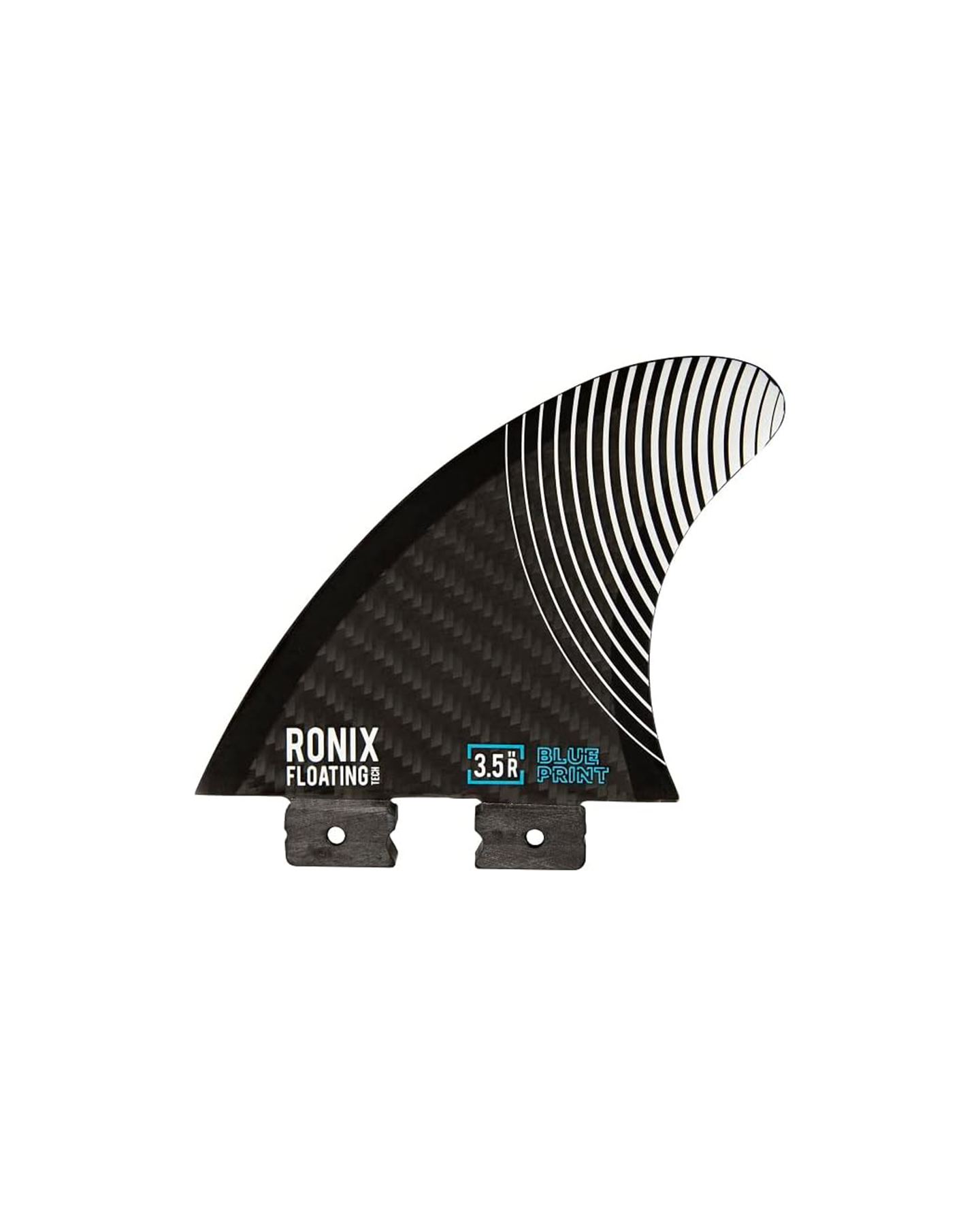 3.5 in. - Floating Button - Blueprint - Right Surf Fin - Carbon